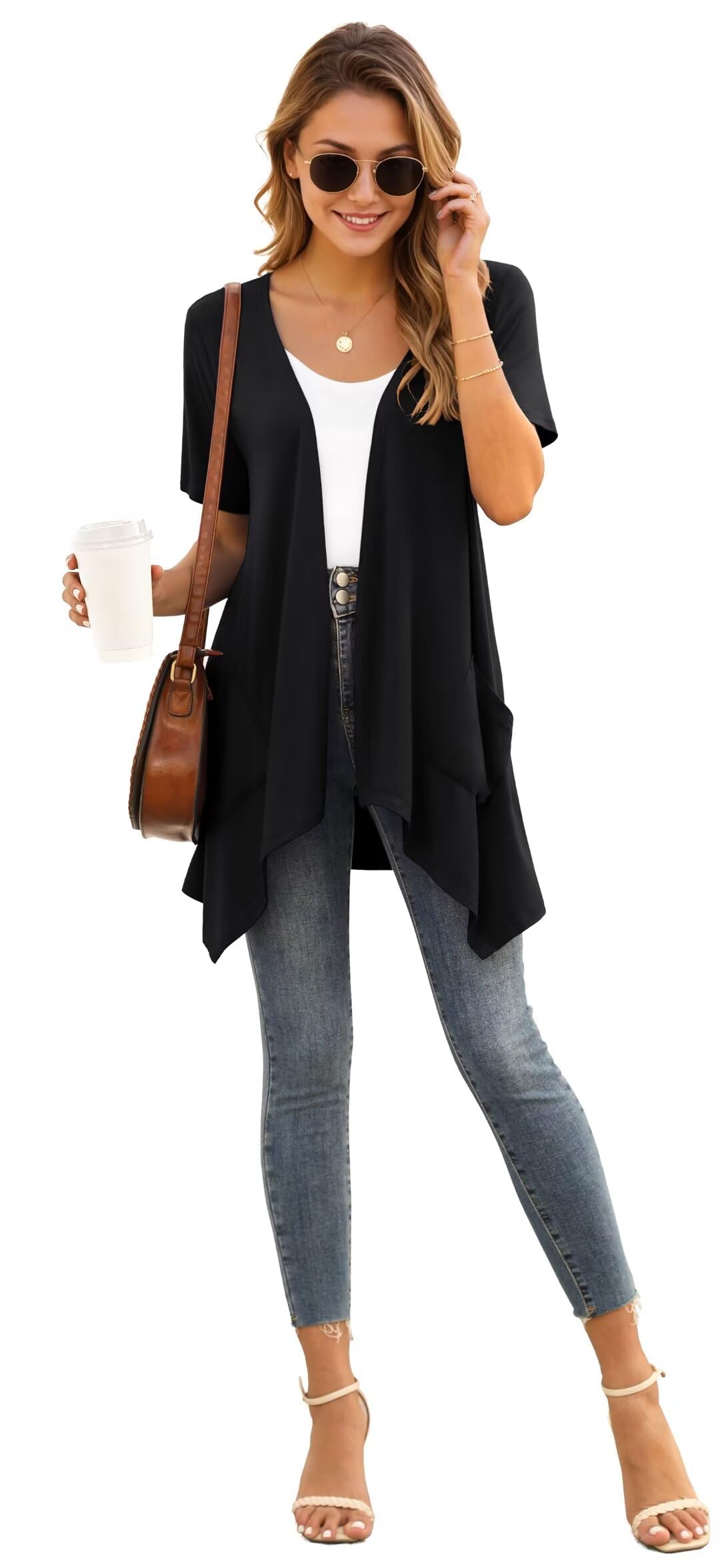 Costume da bagno da donna Cover Up estivo Cardigan Bikini Beachwear Cardigan leggero Costume da bagno S-2XL
