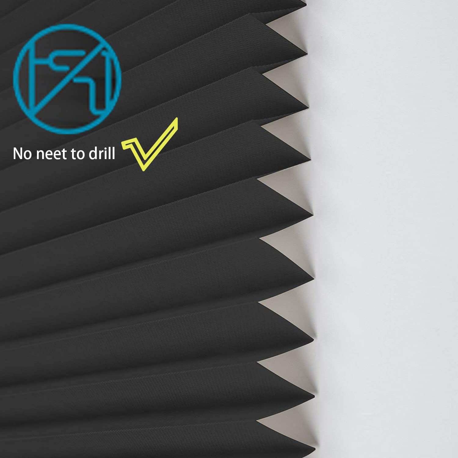 No Tools Plissee-Rollo – Selbstklebend, Lichtfilternd, Zum Zuschneiden