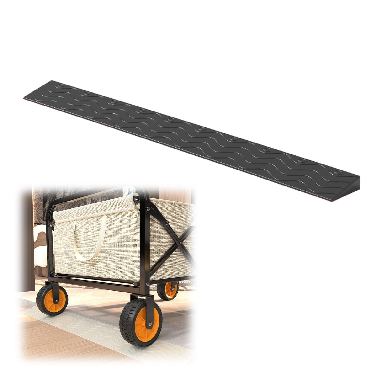 Rampas para Silla de Ruedas, Rampas para Coches, Capacidad de 2000 kg, Puertas, Bordillos, Scooters de Movilidad y para Baños(Black,99x20x9cm)
