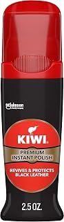 KIWI Black Instant Shine & Protect Liquid Shoe Polish 2.5 oz - Carnauba Wax for Long-Lasting Shine & Water Protection