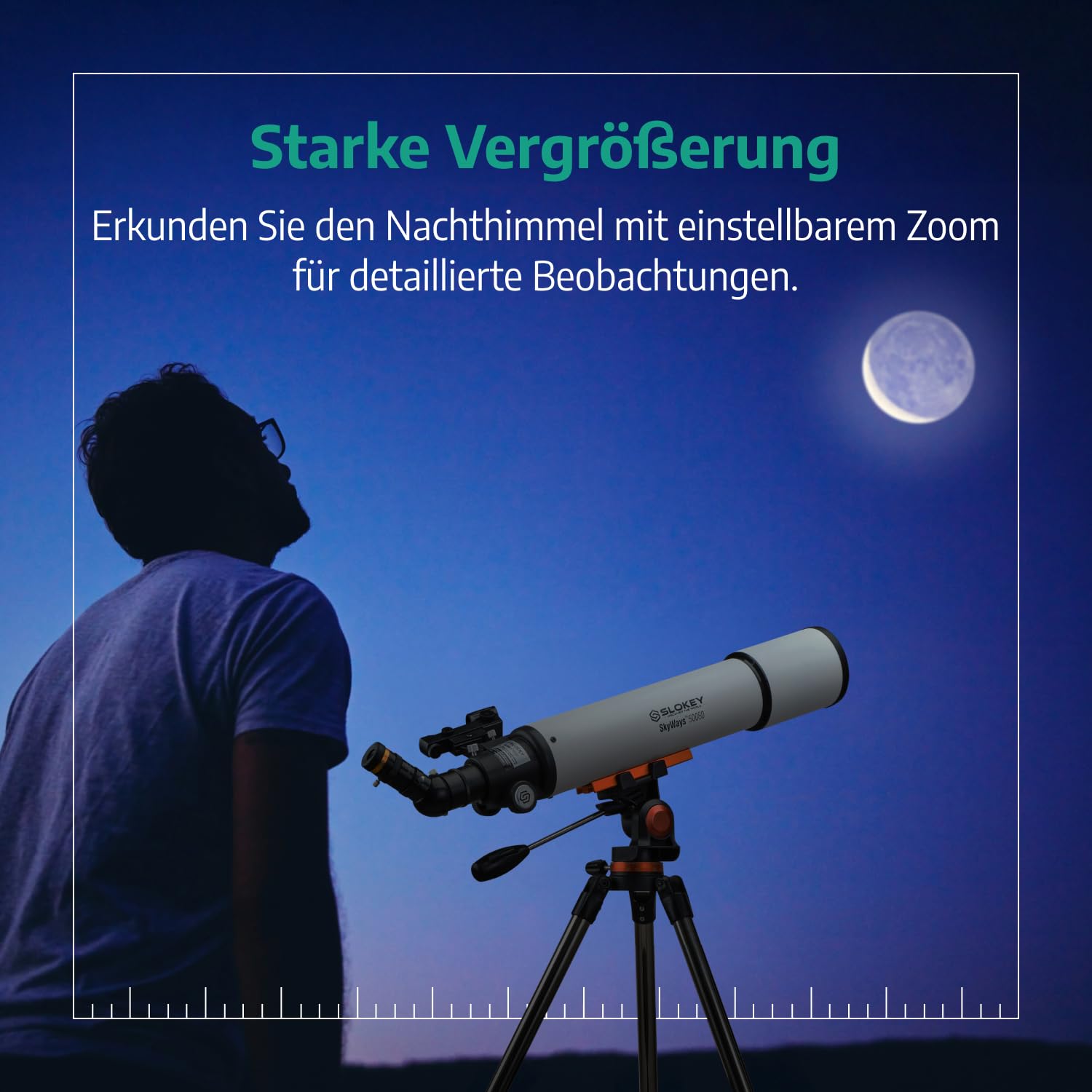 Slowkey Pro Barlowlinse für Teleskope - 3X Linse für Profi-Astronomie, erhöht die Vergrößerung; ideal für Teleskop Mond Beobachtungen und Fernglas Astronomie, Teleskop Sterne beobachten