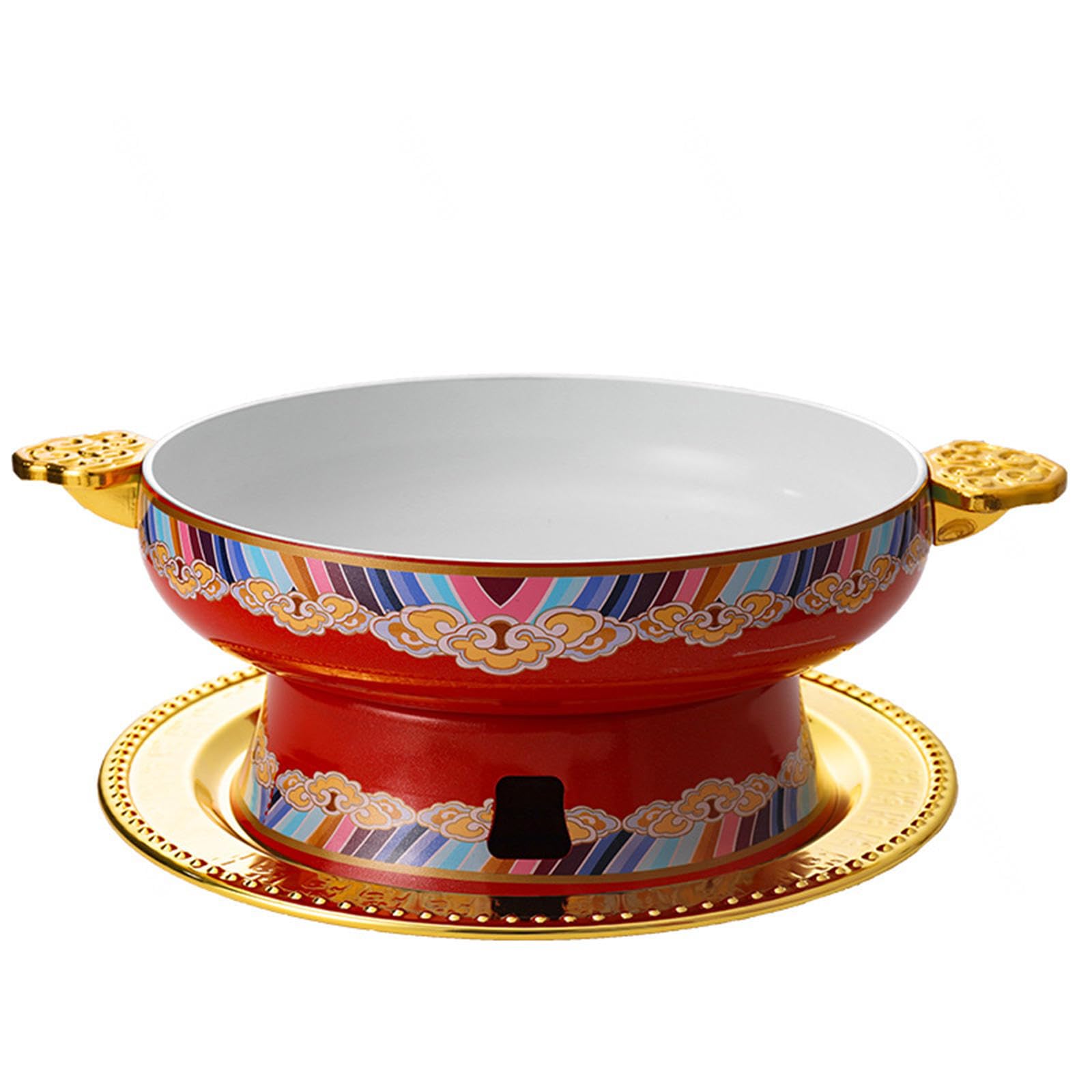 asdchZen Hot Pot Copper Charcoal Cookware Soup Chinese Copper Hot Pot Copper Hot Pot Outdoor Hot Pot Traditional Charcoal Copper Hotpot,30Cm,30cm