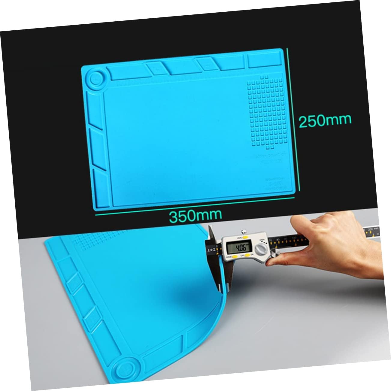 Gadpiparty Magnetic Silicone Phone Repair Mat Heat Resistant Maintenance Pad for Cell Phone Computer Repair Large Soldering Workbench Magnetic Screw Holder