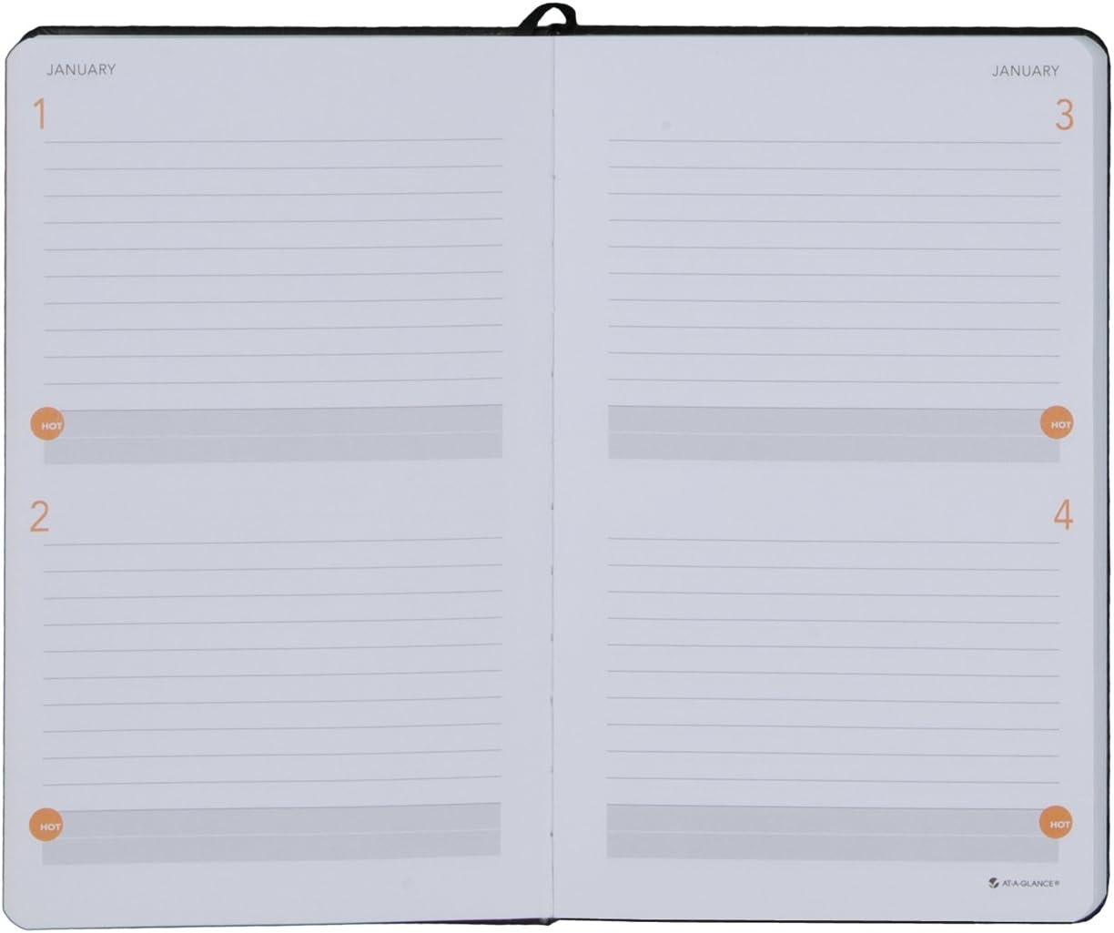 AT-A-GLANCE PLAN.WRITE.REMEMBER. 80612105 Planning Notebook Two Days Per Page, 5 1/8 x 8 1/4, Black