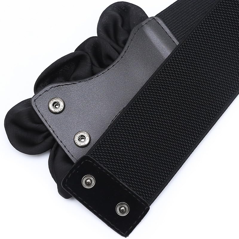 Women's Wide Belt Big Flower Cinch Belts Elastic Belts Stretchy Chunky Waist Belt Dress Belts3