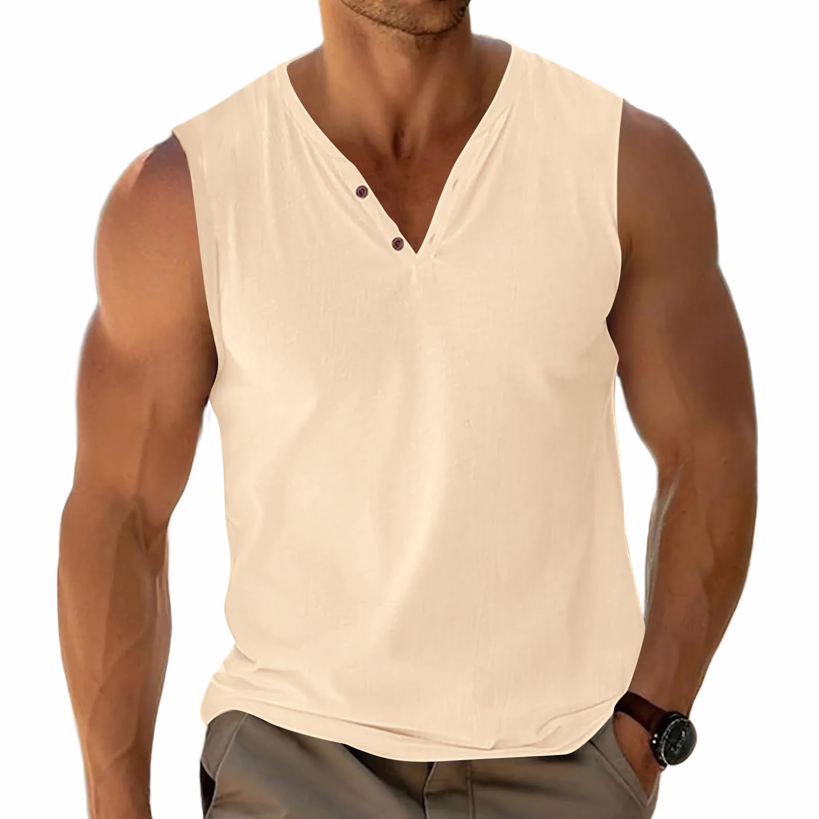 LAOARA Tank Top Herren Ärmelloses Sommer T Shirt Strand Urlaubs Top