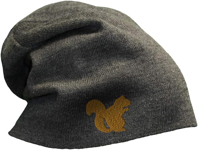 Speedy Pros Slouchy Beanie for Men Squirrel C Embroidery Winter Hats Cotton Women Skull Cap