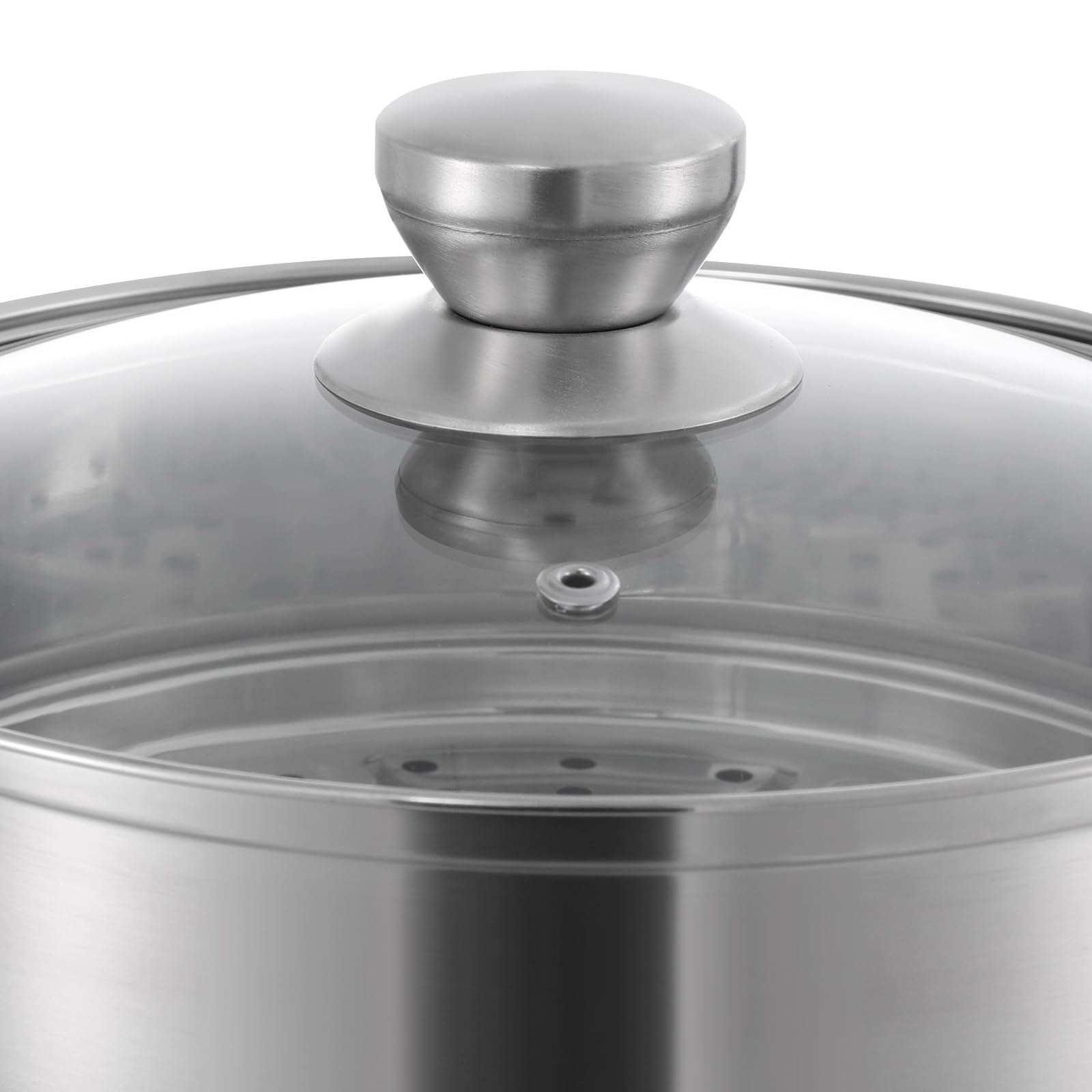 Gardampfkochtopf 3 Etagen Mantowarka Dampfkocher aus Edelstahl, 24cm Dampfgarer Topf Multifunktionale Dampfeinsätzen Kartoffeldämpfer Dampfgartopf Dampfgarer Kochtopf mit 2 Dämpfschalen