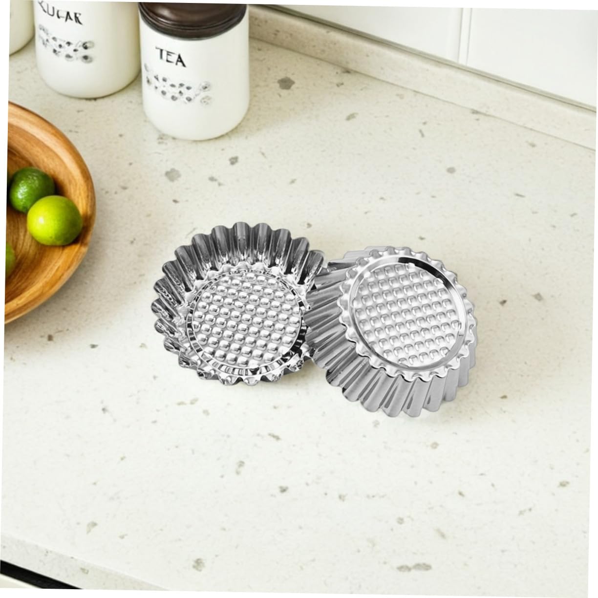 Hemobllo Molde para Tarta de Huevo 30 Piezas de Acero Inoxidable Plata | Borde Redondo y Forma de Flor, Antiadherente, Limpieza Sencilla, para Hornear en Reuniones Familiares