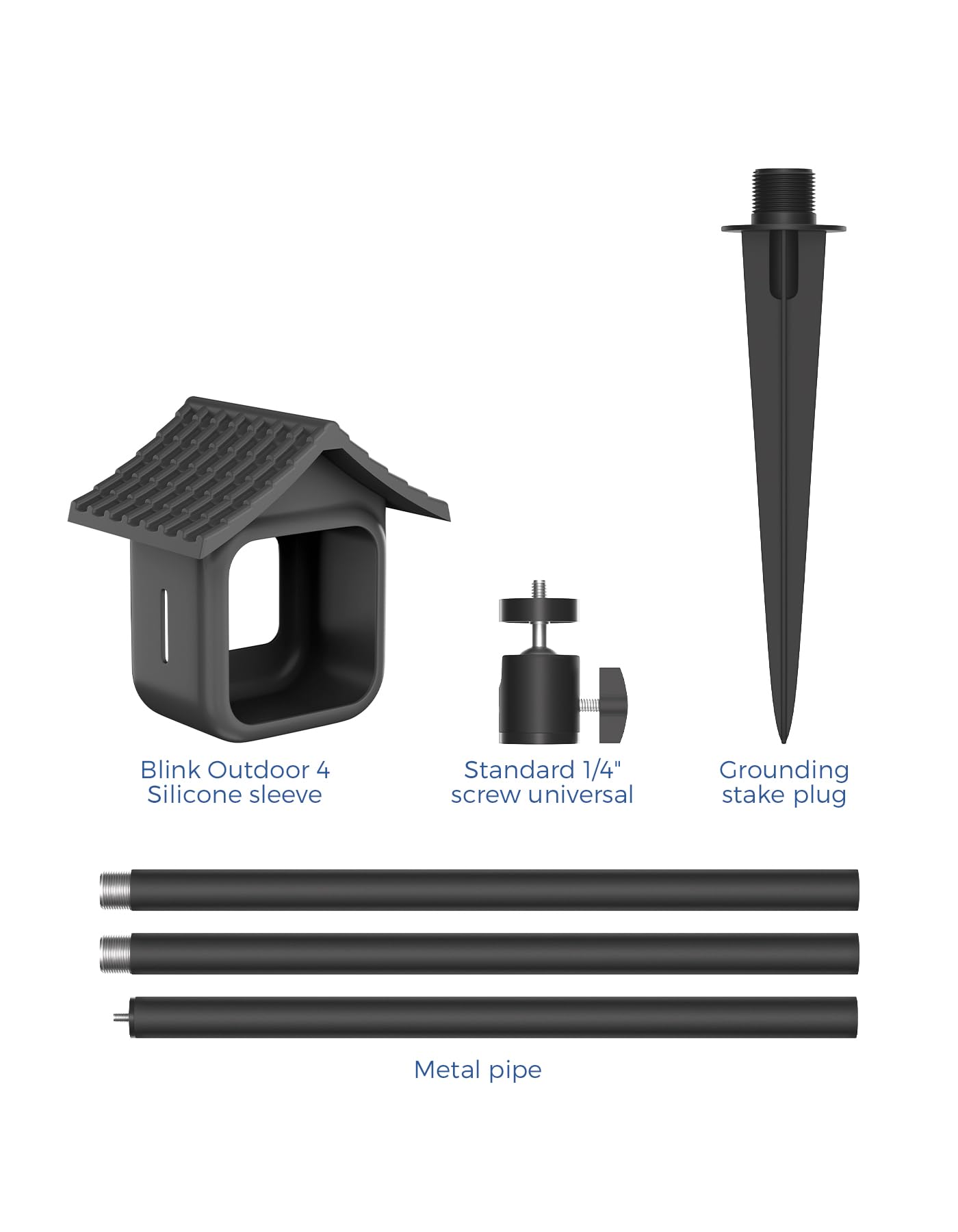 Support de pôle à pointes avec housse de protection pour Blink Outdoor 4 / Blink Outdoor 2K+ (dernière génération), convient pour sols mous