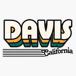 Davis, California | Retro Stripes Vinyl Decal Wall Laptop Bumper Sticker 5"