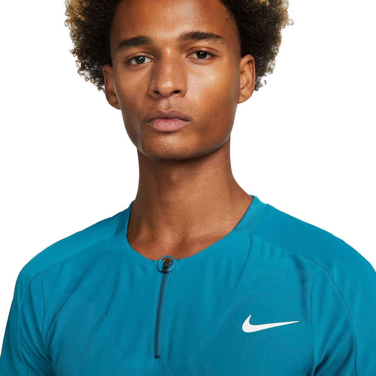 Nike Men's Melbourne Court Dri-FIT ADV Slam Tennis Shirt (US, Alpha, Medium, Regular, Regular, Green Abyss/White)