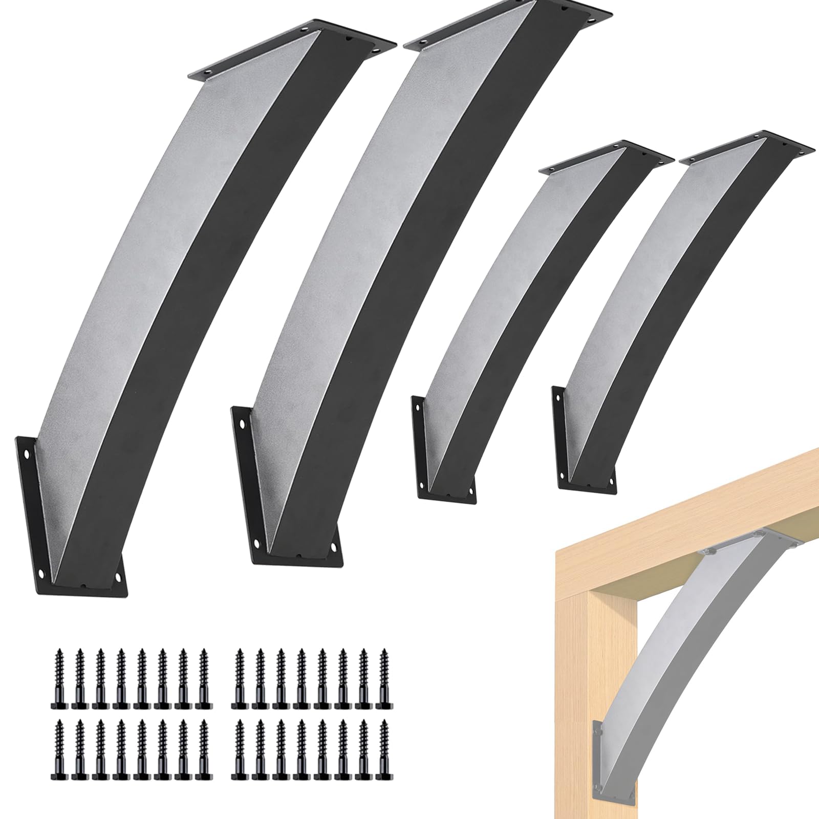 4 pcs 45 degree angle support brackets,pergola kit heavy duty connector,heavy duty 4''x4'' (actual: 3.2''x3.2''),for wooden structures support for gazebos,tree houses,cabins and patios