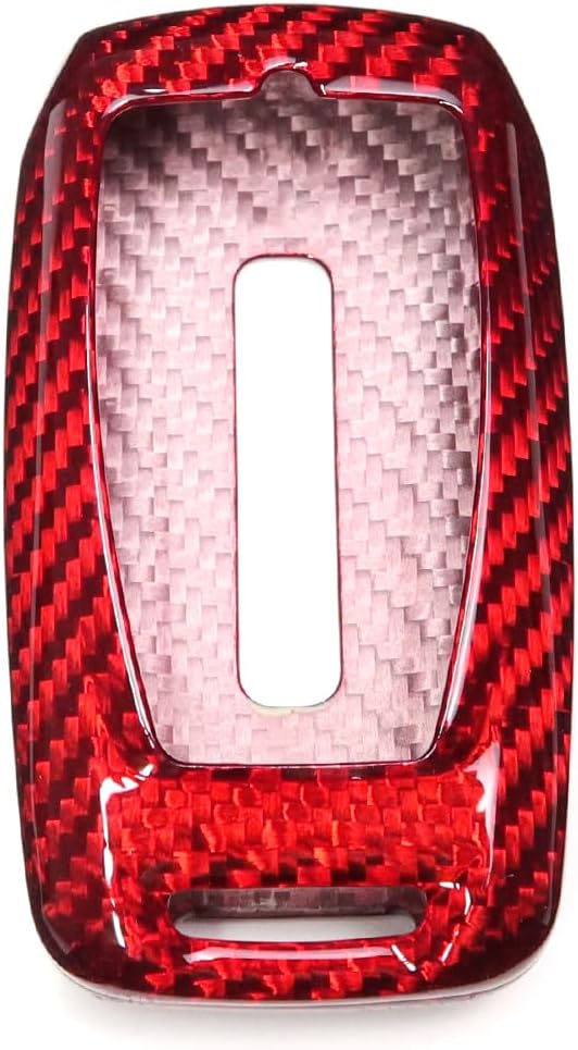 Glass Carbon Fiber Key FOB Cover for Dodge RAM TRX 1500 2500 3500 Limited Rebel Bighorn Laramie Tradesman Key Case Key Shell(Red)