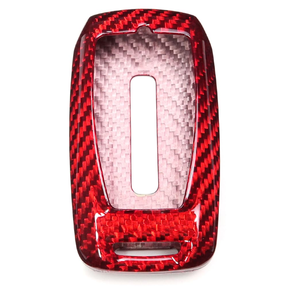 Glass Carbon Fiber Key FOB Cover for Dodge RAM TRX 1500 2500 3500 Limited Rebel Bighorn Laramie Tradesman Key Case Key Shell(Red)