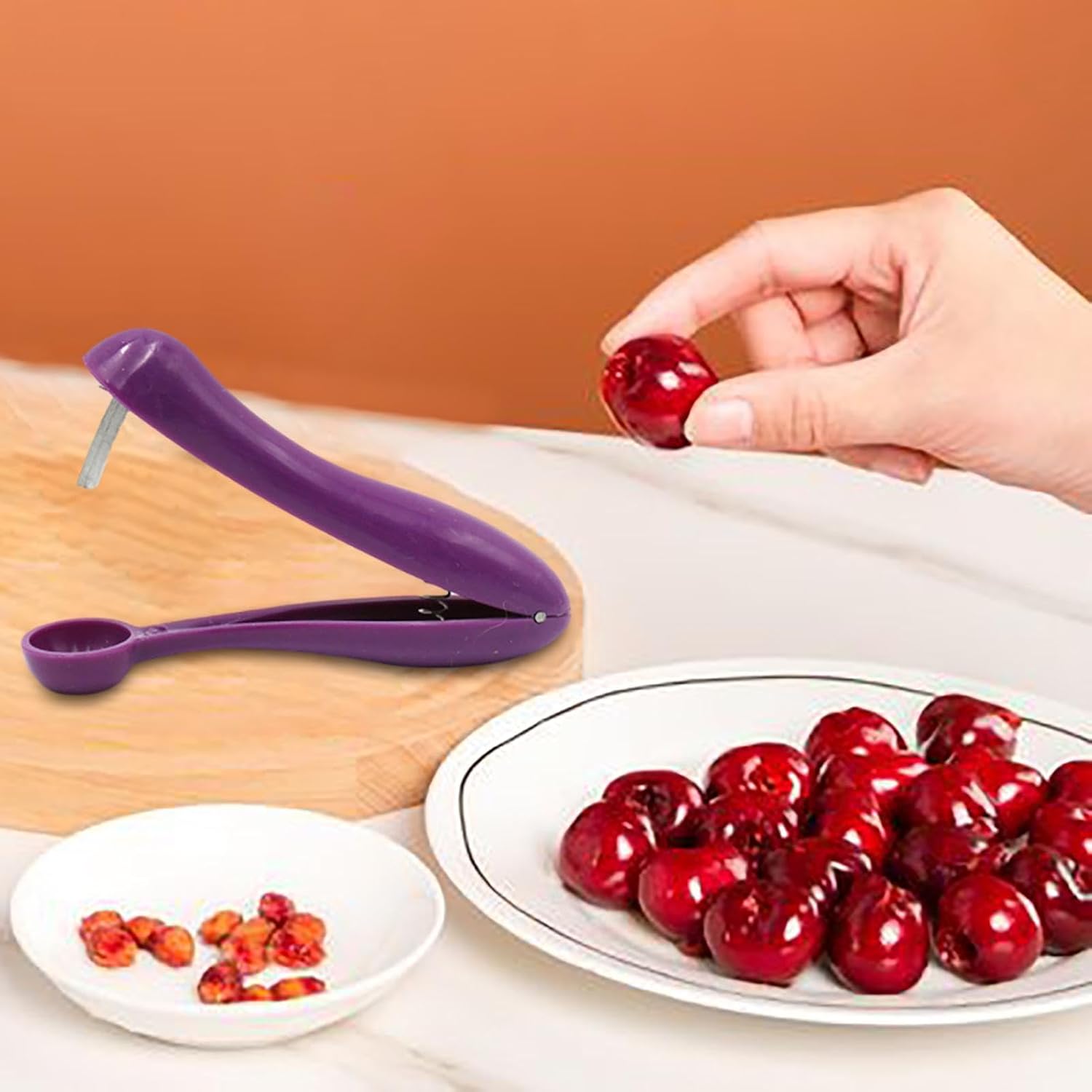 Cherry Pitter Space-Saving Portable Lock Design Kitchen Gadget image 3