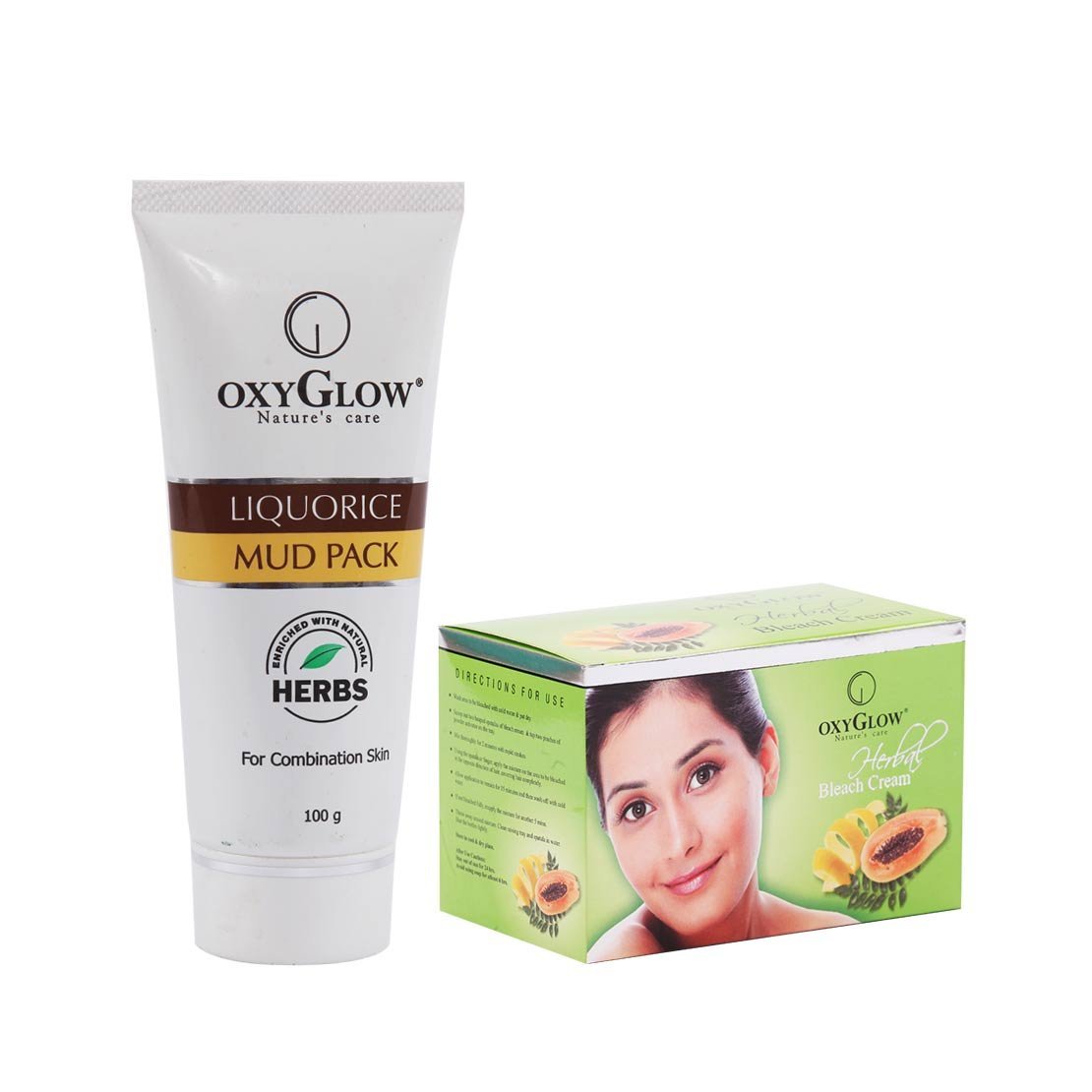 Oxyglow Liquorice Mud Pack With Oxyglow Herbal Bleach Cream Amazon.in