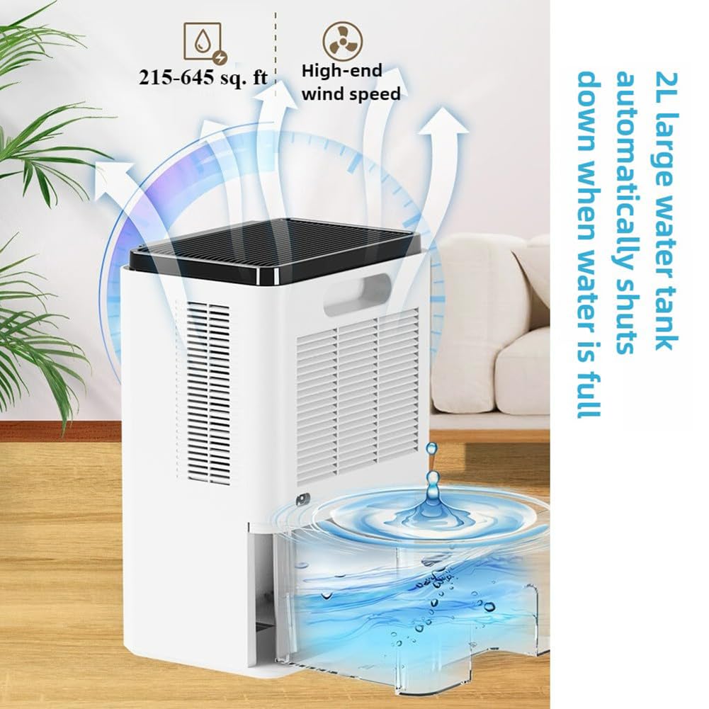 Osuszacze 2,5 l do domu, osuszacze z oczyszczaniem jonów ujemnych, z automatycznym wyłączaniem, 2 tryby osuszania, 7-kolorowe światło LED, przenośne małe osuszacze do łazienki, piwnicy, kampera
