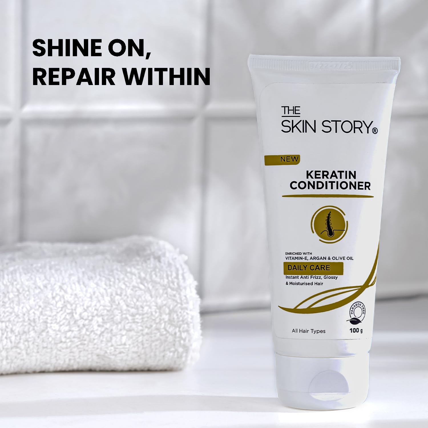 Skin Story Keratin Conditioner | For smooth, dried, frizzy hair. Split and Damage Control | Shiner Hair | Sulfate and Perbeane free | Vitamin E, Argon rich in oil and olive oil. Conditioner for women and men | 100 grams Skin Story Keratin Conditioner | For smooth, dried, frizzy hair. Split and Damage Control | Shiner Hair | Sulfate and Perbeane free | Vitamin E, Argon rich in oil and olive oil. Conditioner for women and men | 100 grams