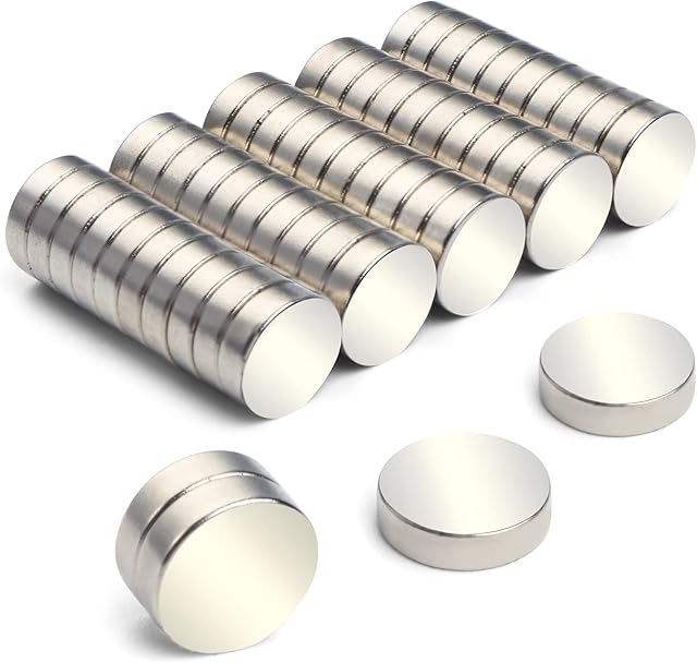 FINDMAG 50 Pack 10 x 3 mm Magnets, Fridge Magnets, Small Magnets, Neodymium Magnets, Whiteboard Magnets, Mini Magnets, Magnets for Whiteboards, Magnets for Crafts, Round Magnets for Tools, DIY