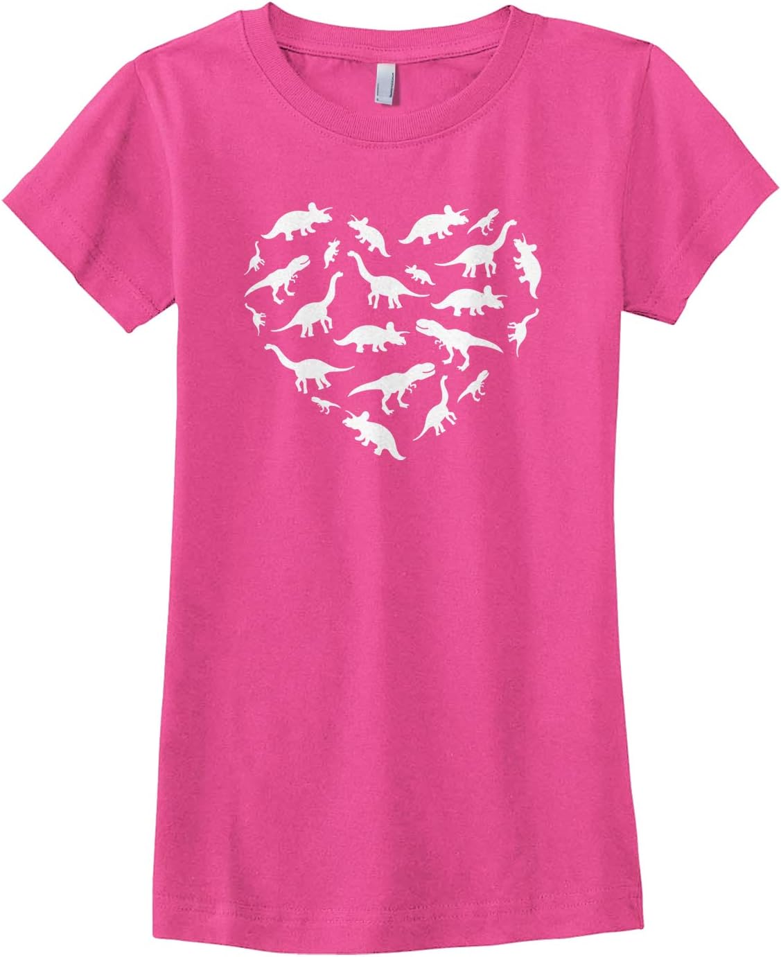 Threadrock Big Girls' Heart of Dinosaurs Fitted T-Shirt
