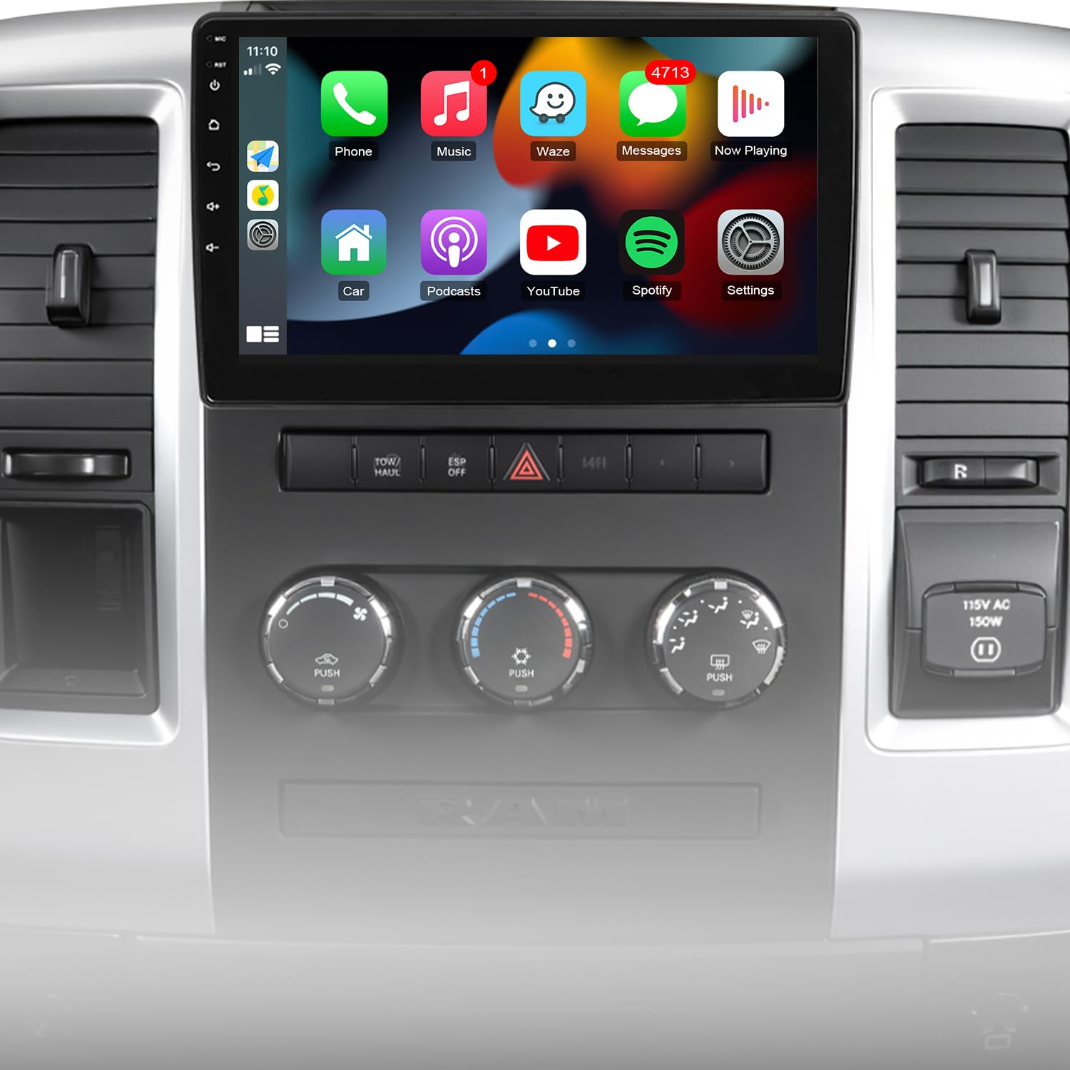 Naifay Car Stereo for Dodge Ram1500 2500 3500 Radio Upgraded 2009-2012 Dodge Grand Caravan 2011-2014 Jeep Wrangler JK 2007-2018, 10.1inch Touch Screen