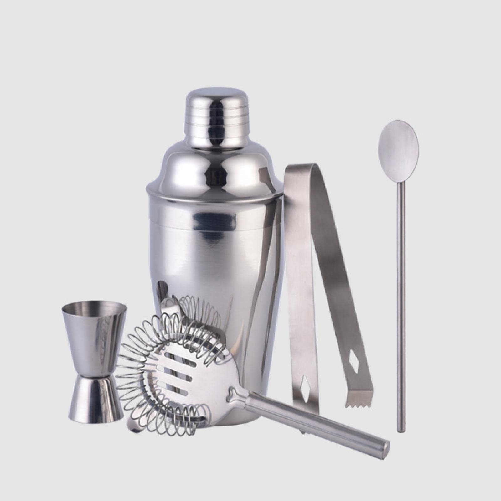 Cocktail Shaker Bar Set Ustensiles à vin Bar Accessoires Outils Whisky Barware Mixer Barman Kit Acier Inoxydable Boston Shaker Set L4-1 (K58)