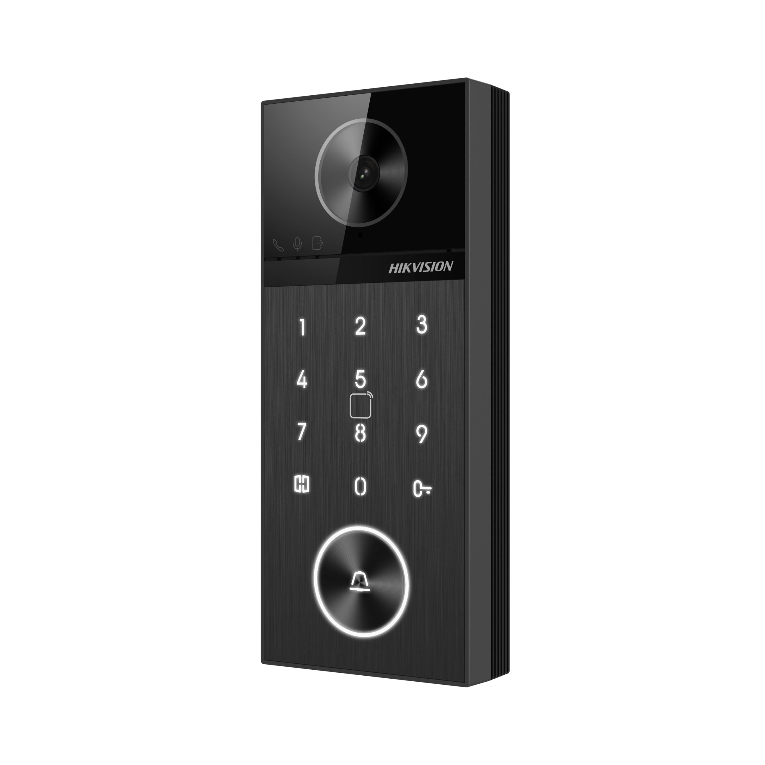 HIKVISION DS-KV6124-WBE1 Videocitofono Villa, Nero, 4MP con Angolo di Visione 150°, Sblocco Multiplo con Carta/PIN/Bluetooth, PoE, Registrazione Video