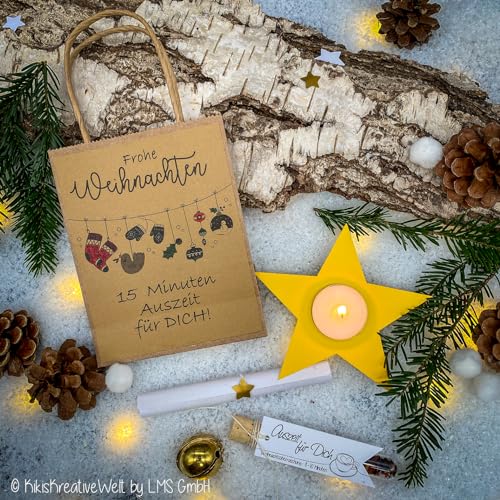 LMS GmbH 15 Minuten Weihnachten Auszeit für Dich - Geschenk in der Tüte, Geschenk, Aufmerksamkeit, Antistress (1, weiß)