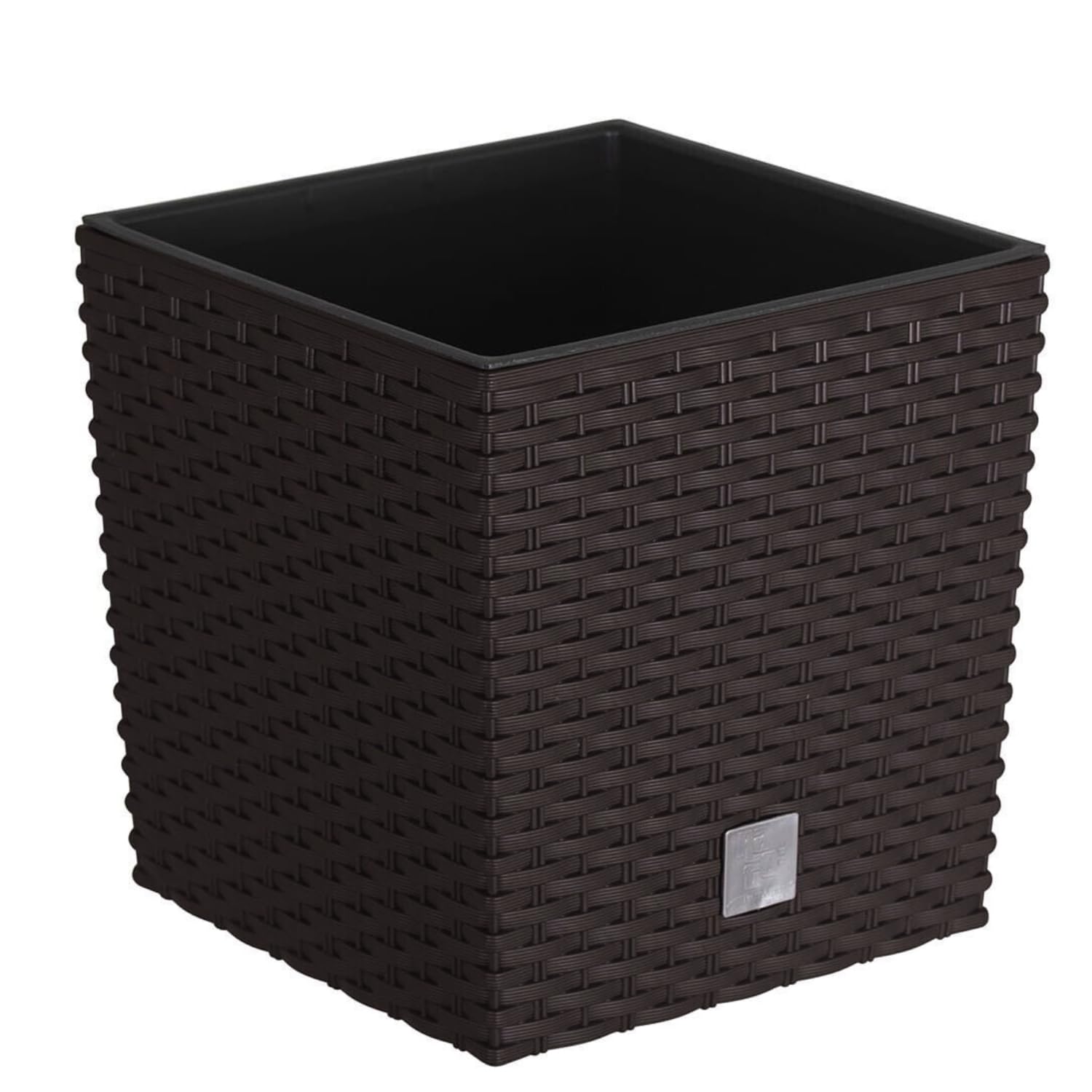 B2C Plant Flower Pot Square Rattan Planter Inner Pot 6 Sizes Garden Patio Home Large (Brown, 8L)
