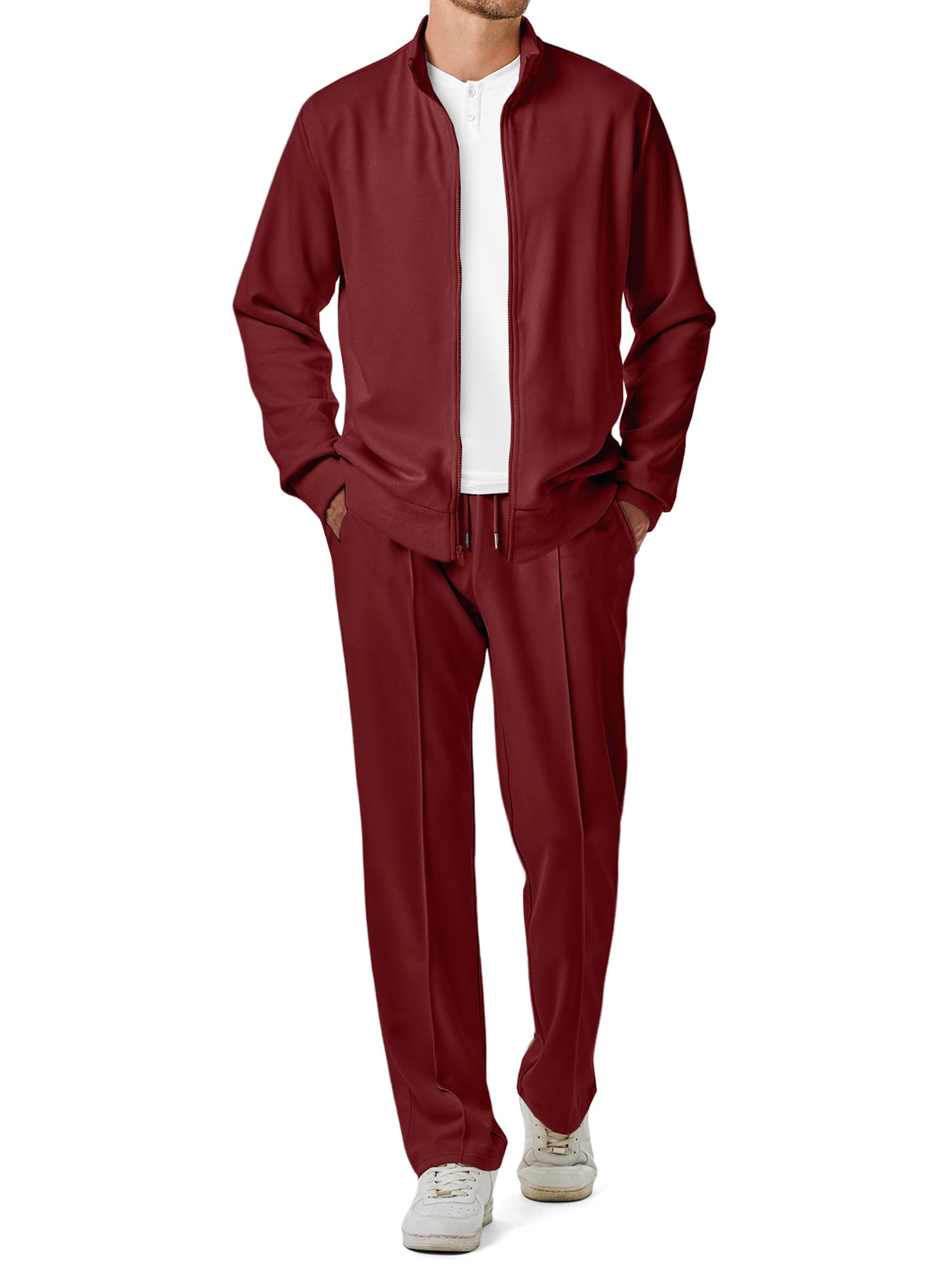 JMIERR Mens Sweatsuit Tracksuit 2 Piece Set Full Zip Casual Jogging Suits with Jogger Jackets and Pants Warm