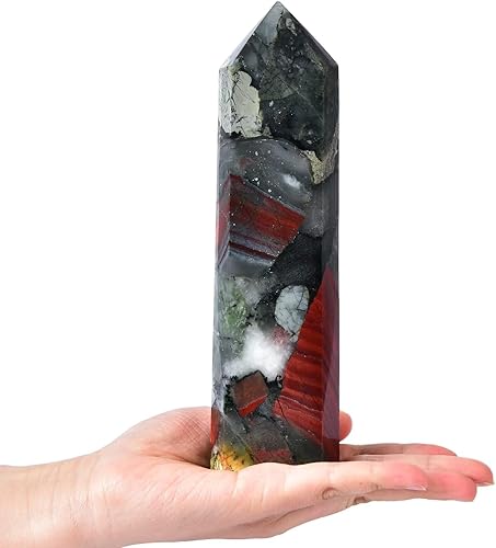 CNYANFEI Torre de turmalina negra de 6 pulgadas, varita de cristal natural para piedra curativa, puntos de turmalina, torre de piedras preciosas