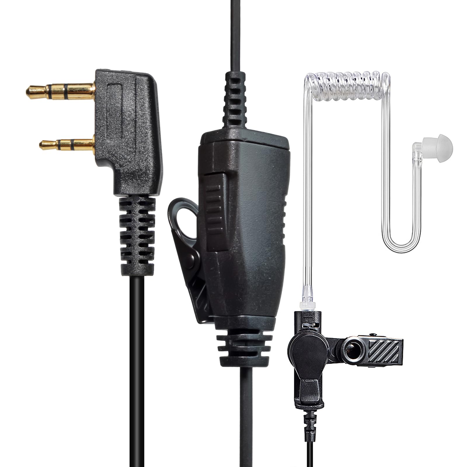 Auricolari Radio Sound Tube 2 Pin PTT con Microfono con Clip di Tenuta