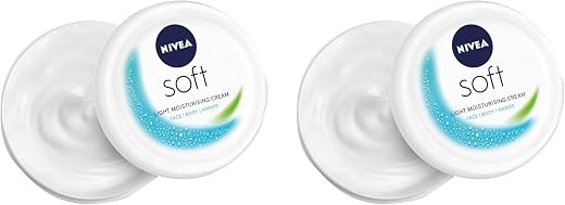 NIVEA Soft Light Moisturizer for Face, Hand &amp; Body, Non-Greasy Cream with Vitamin E &amp; Jojoba Oil for Instant Hydration, 30...