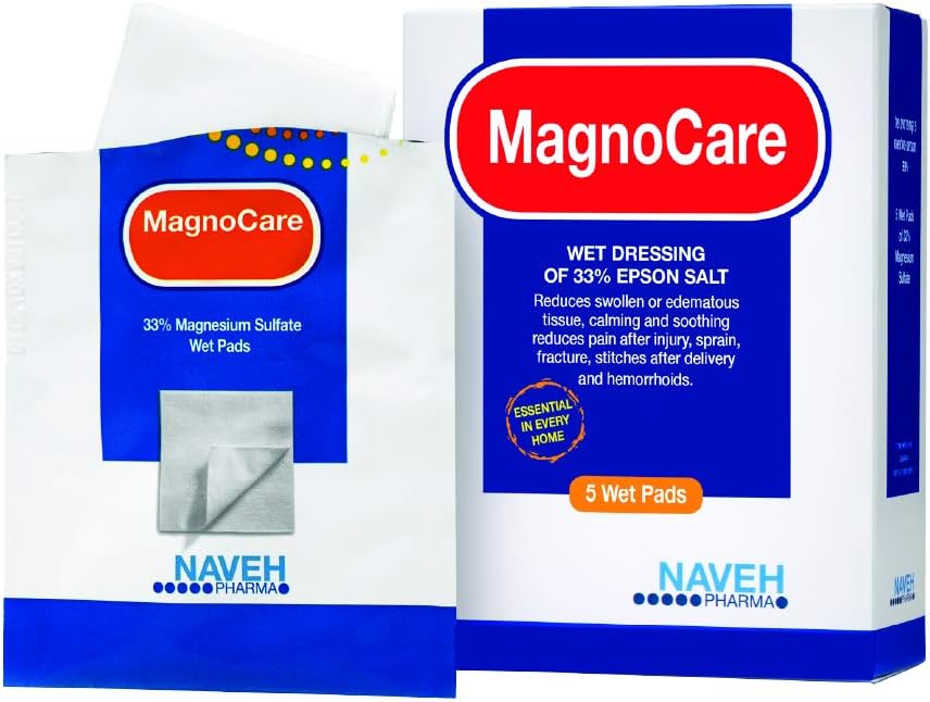 MagnoCare | Magnesium & Epsom Salt Wet Pads to Reduce Pain, Aches and Inflammation | 5 Individually-Wrapped | Single-Use Pads