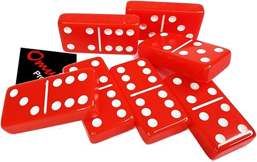 Miniatura 1 de Omura Juegos  Juego de dominó acrílico doble 6 Jumbo  Color rojo brillante