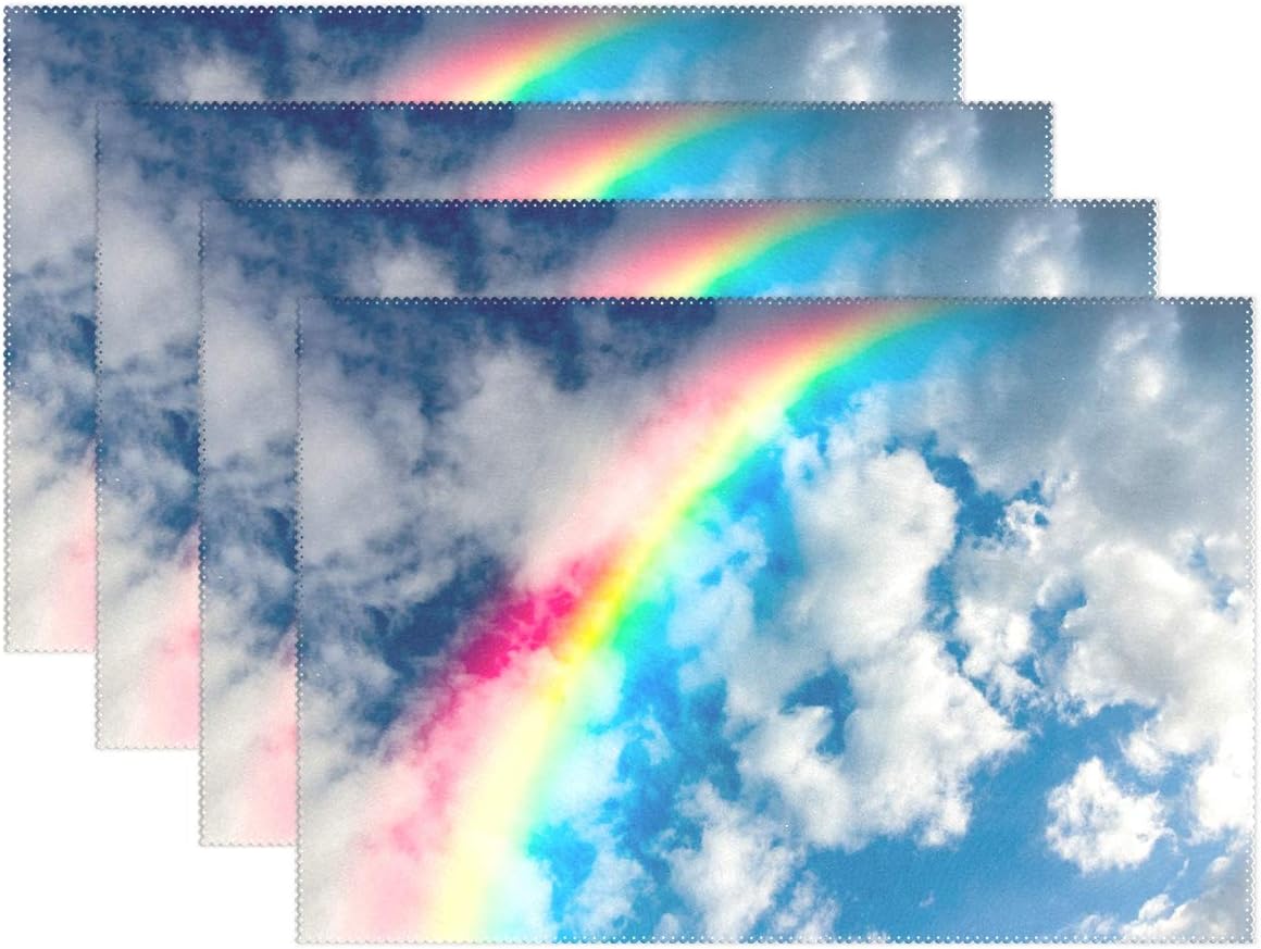 Vawa ランチョンマット おしゃれ 撥水 北欧 天空柄 虹柄 スカイ 雲柄 テーブルマット Vawa ランチョンマット おしゃれ 撥水 北欧 天空柄 虹柄 スカイ 雲柄 テーブルマット