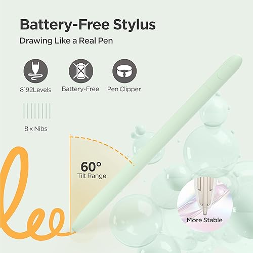 Miniatura 6 de UGEE Tableta de dibujo con 10 teclas de acceso rápido, tableta gráfica de 6.5 x 4 pulgadas, 8192 niveles sin batería, lápiz capacitivo de