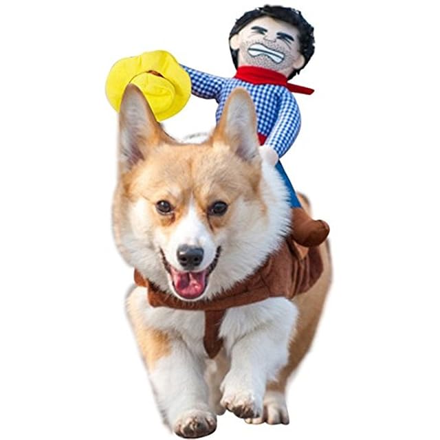 Morbuy Ropa para Mascotas Ropa de Mascotas de la Novedad Perro con Vaquero Jinete Gracioso Vestido de Fiesta…