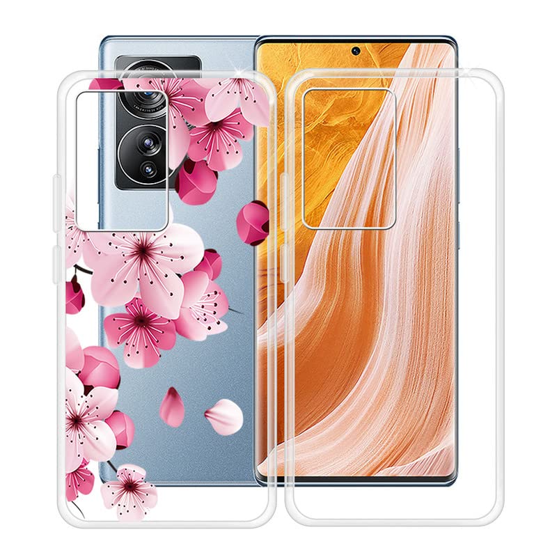 HGJTF Custodia per ZTE Axon 40 Pro (6.67 pollici), 2 Ultra sottile Anti-giallo Trasparente Morbida TPU Bumper Case, Anti Graffio Silicone Protettiva Cover per ZTE Axon 40 Pro - Clear + WM113