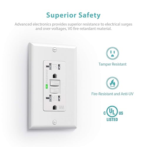 Vista 30 de WEBANG Toma GFCI de 20 amperios, receptáculo resistente a manipulaciones/resistente a la intemperie (WR), interruptor de circuito de falla de tierra