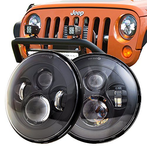 SPL Upgraded 7 Inch Round LED Headlights Compatible with Jeep ...