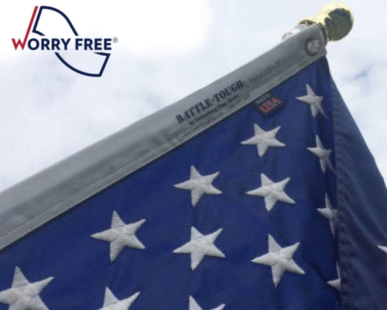 3x5' Worry Free US Flag Super Set- includes pole, bracket and American Flag - Display the US Flag!
