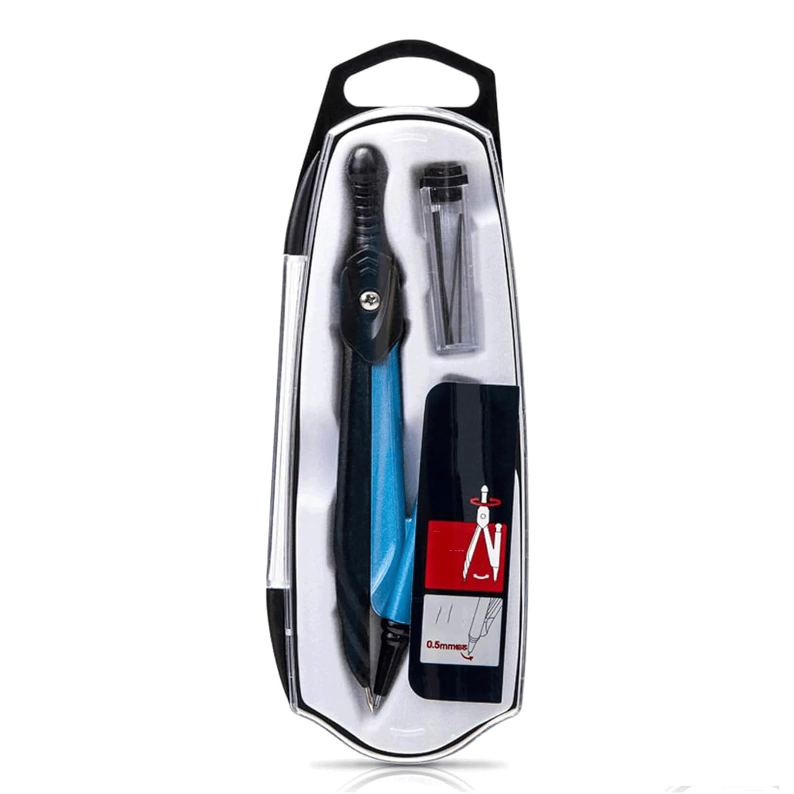 GddOGUK Mechanical Pencil Compass Set with Lead Refills,0.5mm Geometry Compass Drafting Tool Professional Math Drawing Compass with Storage Box