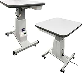 Mesa de Exame Elétrica com Rodas e Tomada – Para Equipamentos de Diagnóstico - Ideal para Equipamentos Médicos, Oftalmológicos e Ópticos (220, Volts)