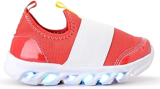Tenis Infantil Vermelho Led Luzinha Colorida Calce Facil Leve Confortavel