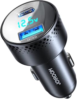 USB C Car Charger Adapter, 53W Cigarette Lighter USB Charger, JOYROOM Type C Super Fast Car Charger PD35W & QC3.0 & PPS25W LED Voltage Display for iPhone 14 13 12, Samsung Galaxy S22/S21, iPad Pro
