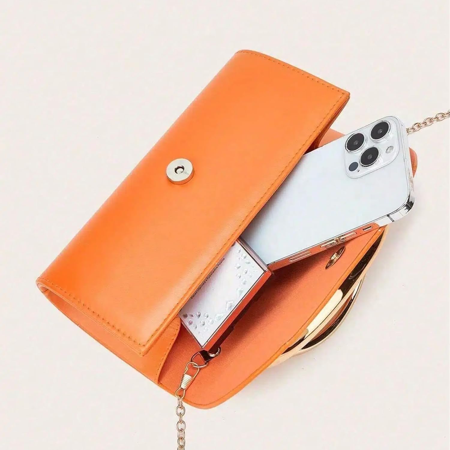 Clutch Purses for Women, Evening Bag with Chain and Metal Handle, Stylish & Elegant for Dinners, Weddings and Celebrations