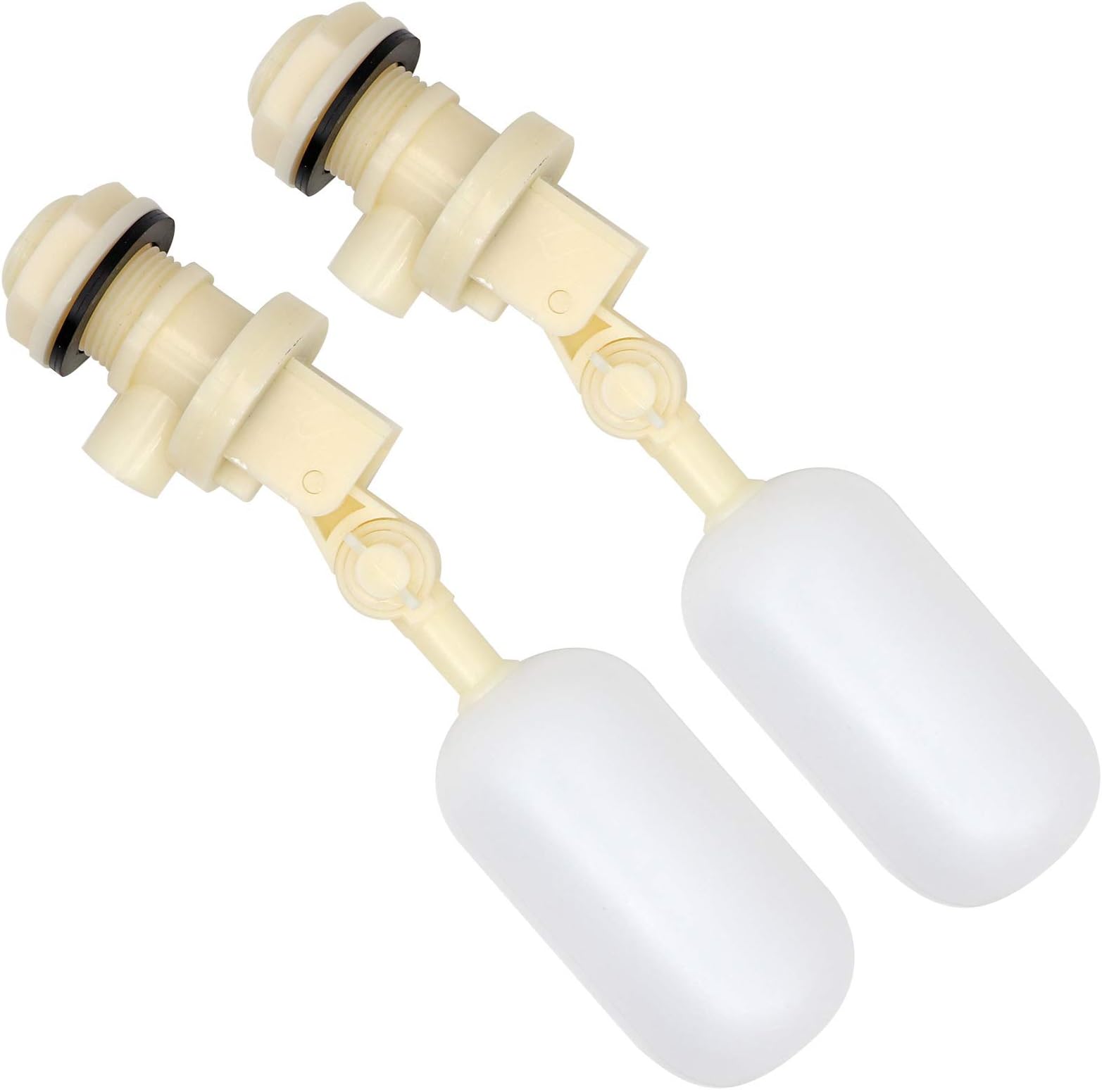 2 Pack 3/4" Float Ball Valve Shut Off for Automatic Water Bowl Tank Mount with Adjustable Arm for Ponds, Livestock Water Trough, Aquariums, Aquaculture, Hydroponics and Reservoir
