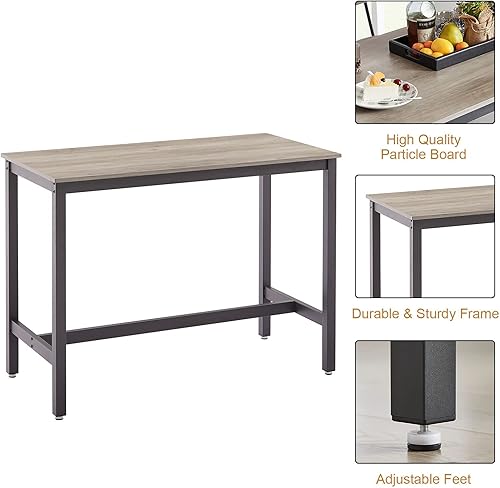 Miniatura 3 de KIVENJAJA Juego de mesa y sillas de bar para 4, mesa rectangular de 5 piezas y taburetes tapizados de poliuretano con respaldo, juego de mesa de